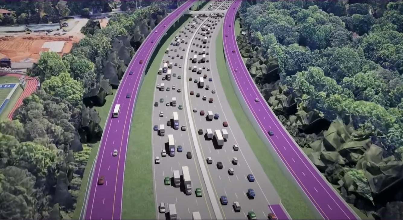 Simulación del proyecto de mejora de la I-285 / Foto: DOT-GA