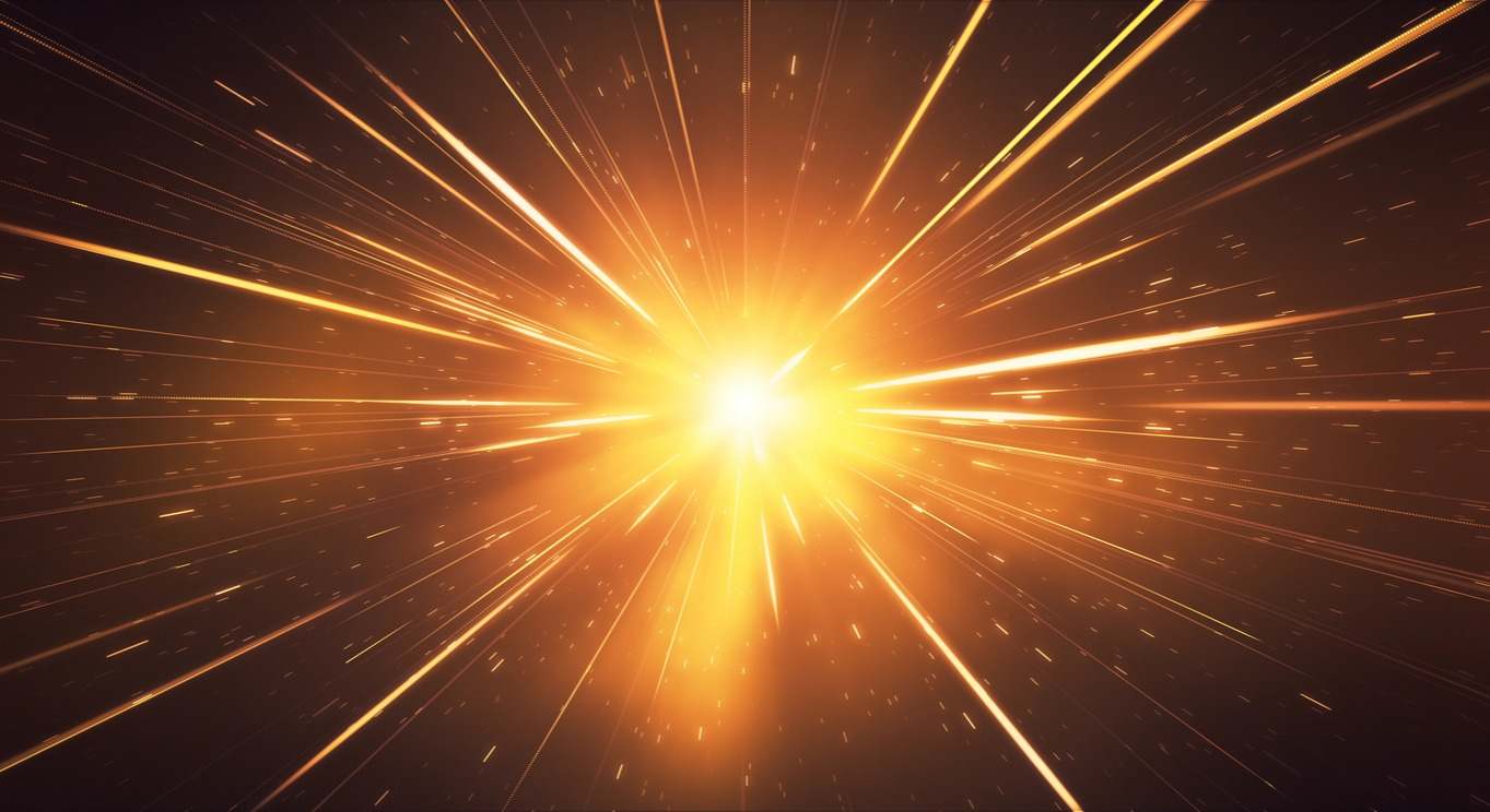 Fondo abstracto con rayas doradas brillantes: purpurina, bengalas, Navidad, alta velocidad, velocidad de la luz