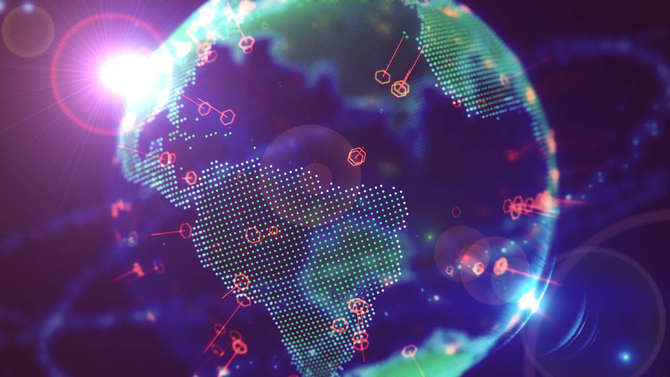 Imagen del mundo, con África en primer plano