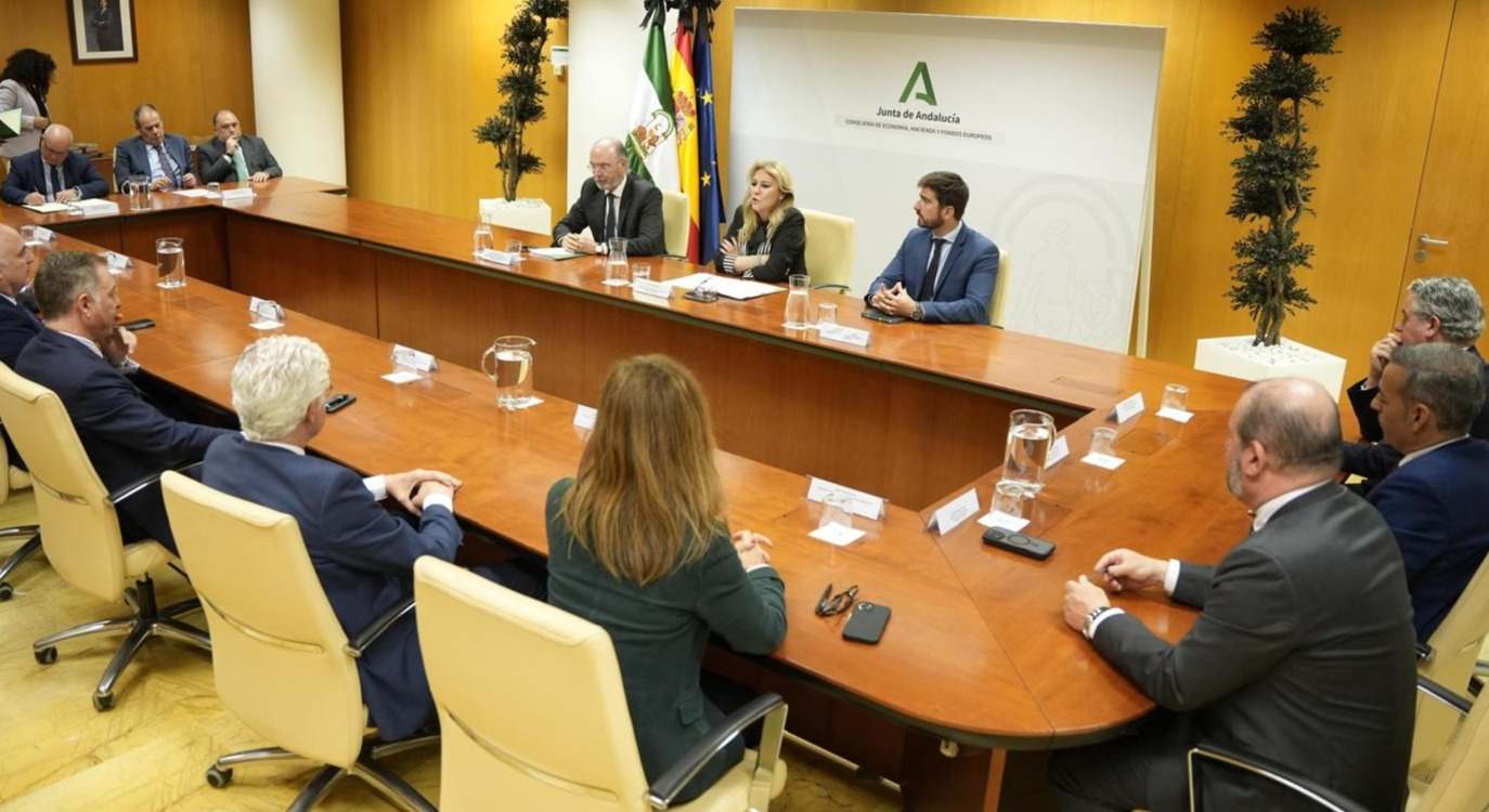 Reunión de las entidades financieras con la consejera Carolina España.