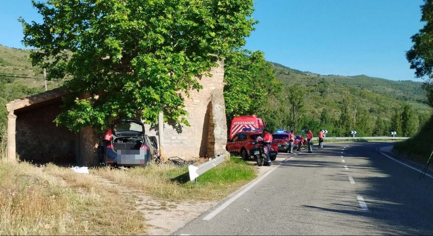 Imagen del accidente facilitada por la Policía Foral.