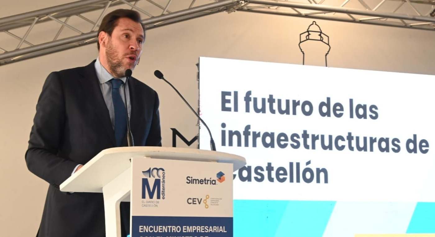 Óscar Puente durante el acto en Castellón.