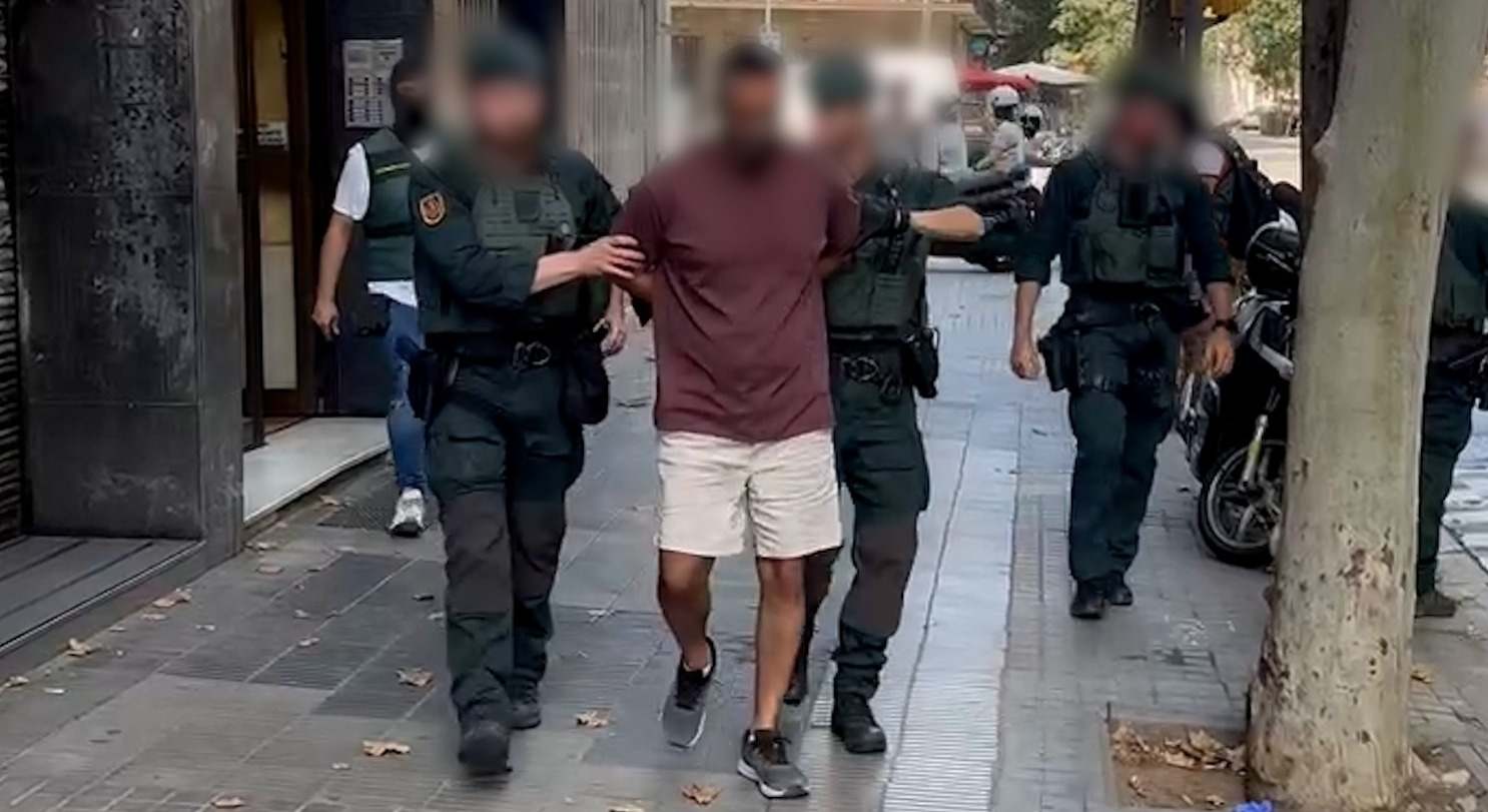 Imagen de archivo de una detención en Cataluña por yihadismo. Foto: Guardia Civil.