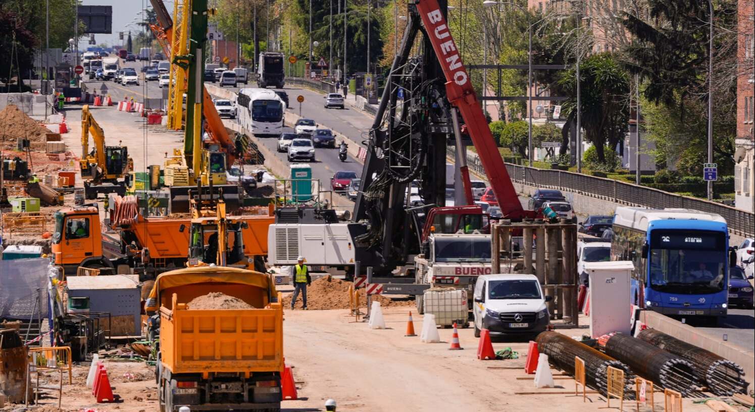 Obras de soterramiento de la A-5