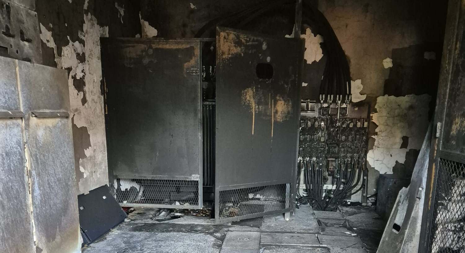 Imagen del centro de transformación afectado. ENDESA