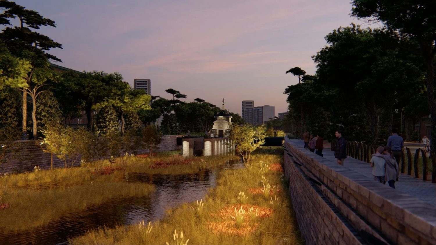 Proyecto de iluminación del Manzanares en Madrid Río