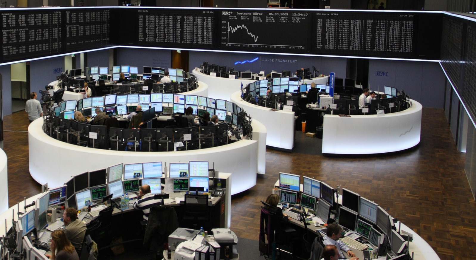 Mesas de operaciones en la bolsa
