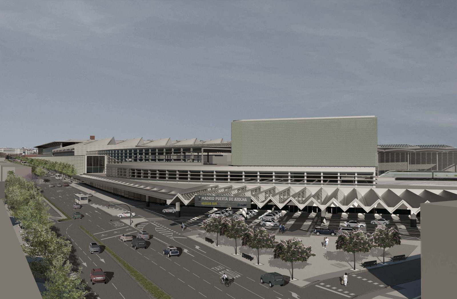 Recreación del acceso a la futura estación pasante de Atocha. / Adif