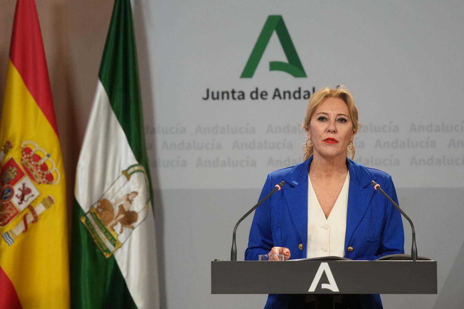 Carolina España, portavoz del Gobierno andaluz y consejera de Economía y Hacienda.