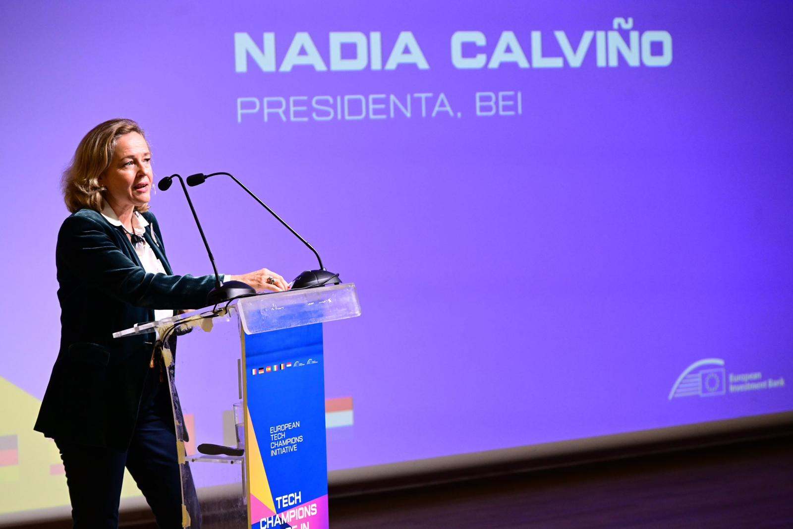 La presidenta del BEI, Nadia Calviño.