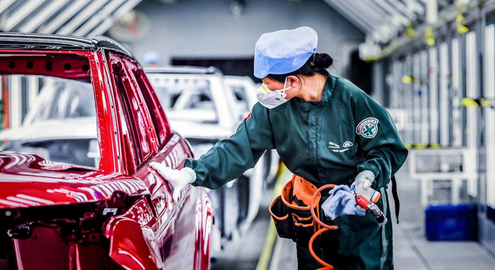 Proceso de pintura de CJLR en la planta de Changshu (China)