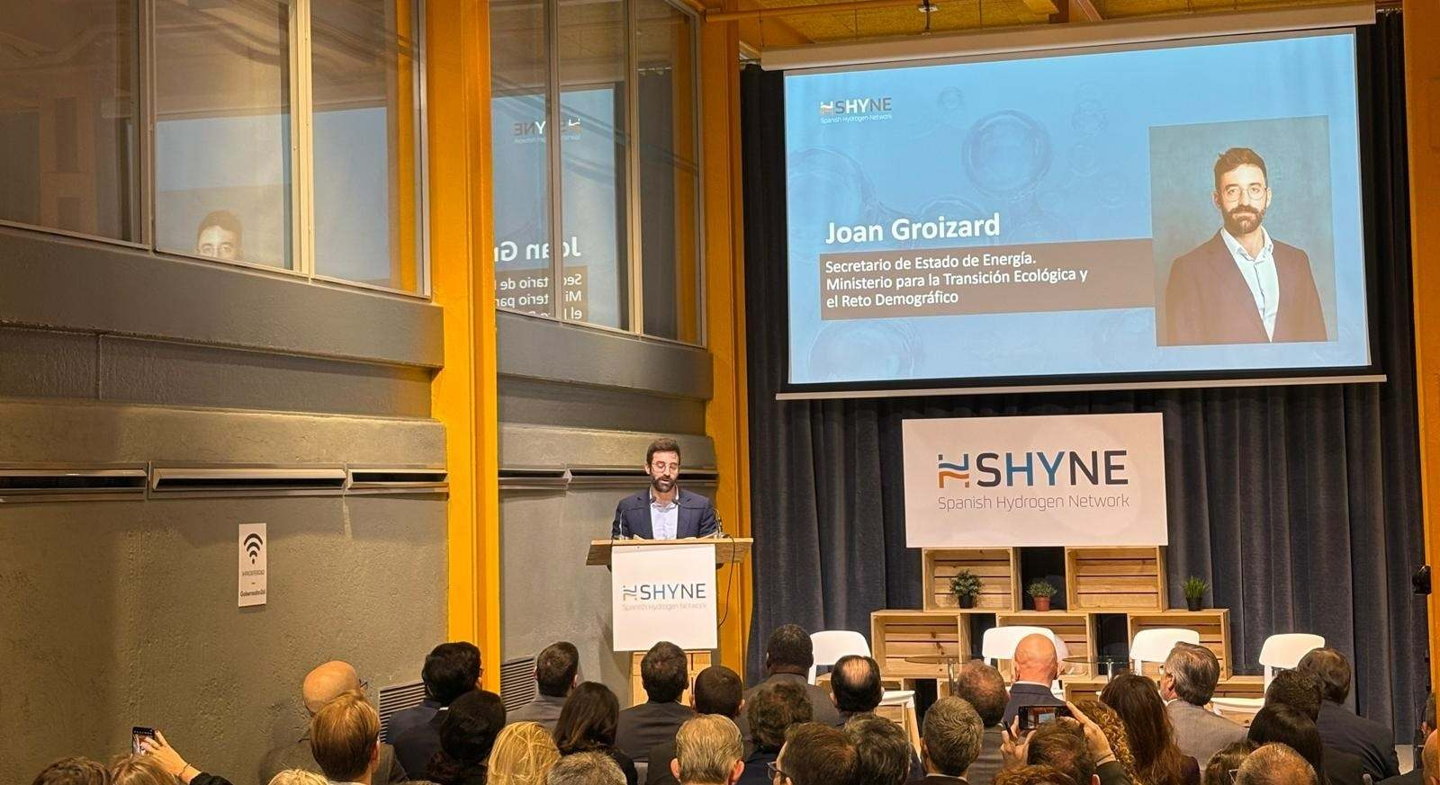 El secretario de Estado de Energía, Joan Groizard, en la presentación de Shyne.