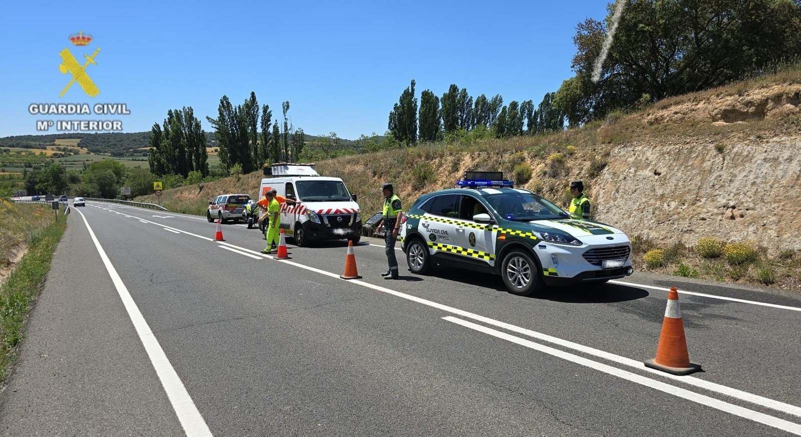Imagen del punto del accidente facilitada por la Guardia Civil.