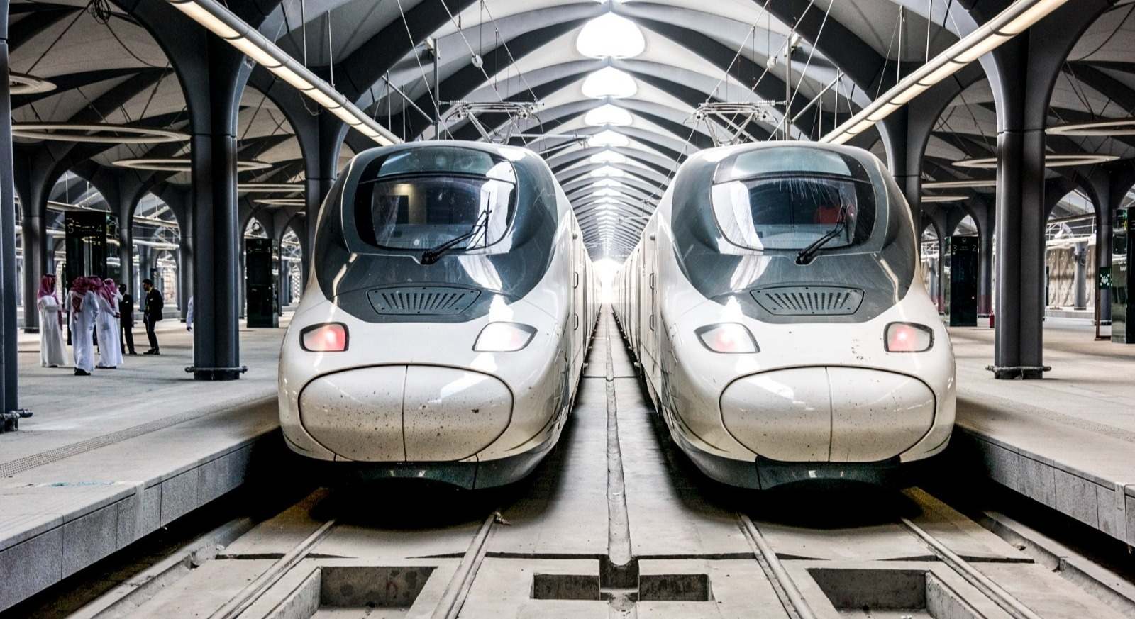 Trenes de alta velocidad que prestan servicio en la ruta Medina-La Meca. 