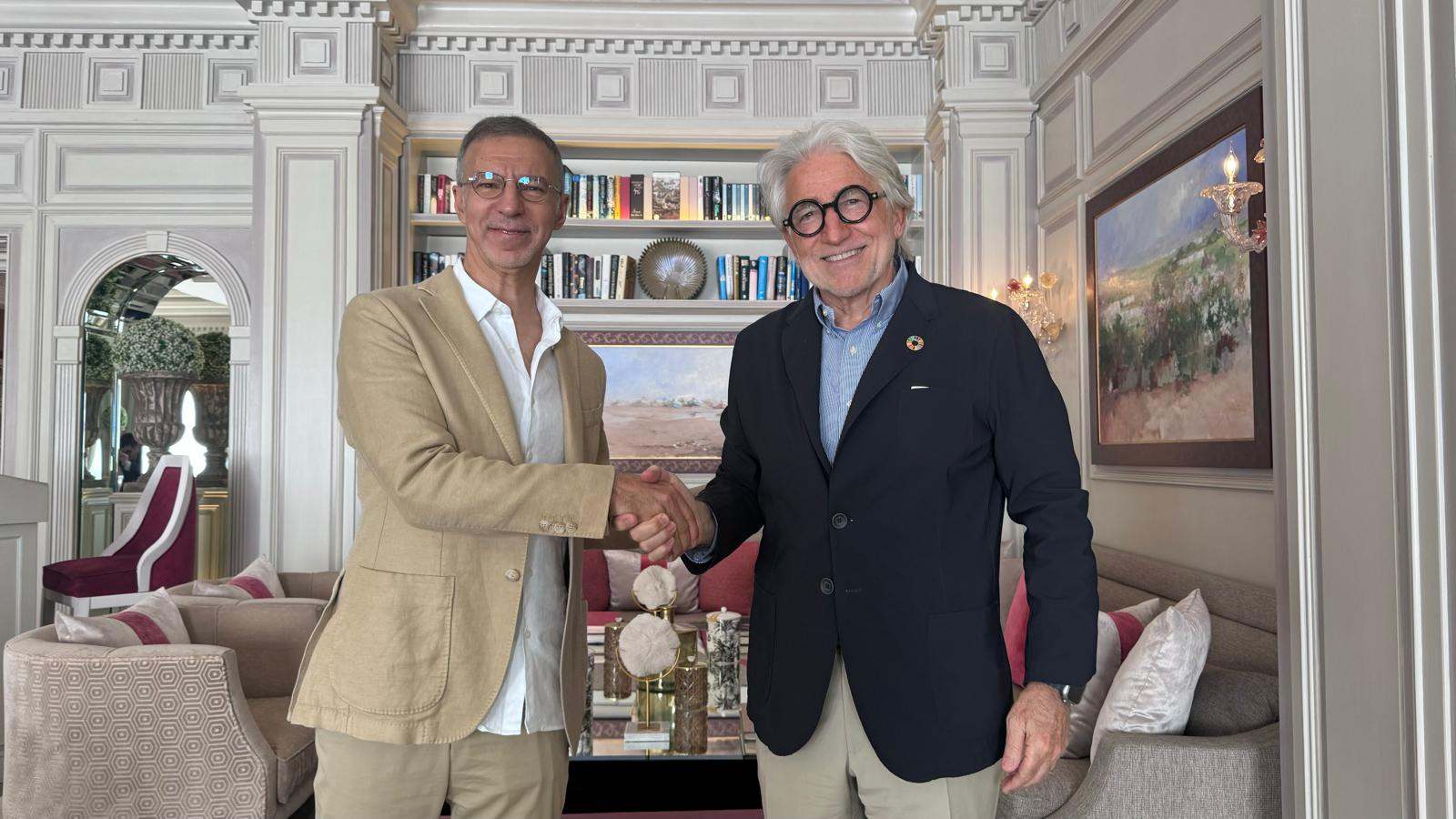 Adil Rais, presidente de CGEM en la región Tánger-Tetuán-Alhucemas, y Josep Sánchez Llibre, presidente de Foment del Treball. EE