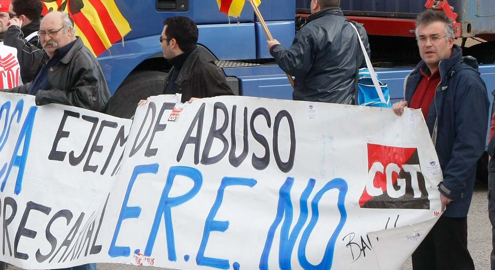 Imagen de archivo de una protesta de trabajadores contra un ERE