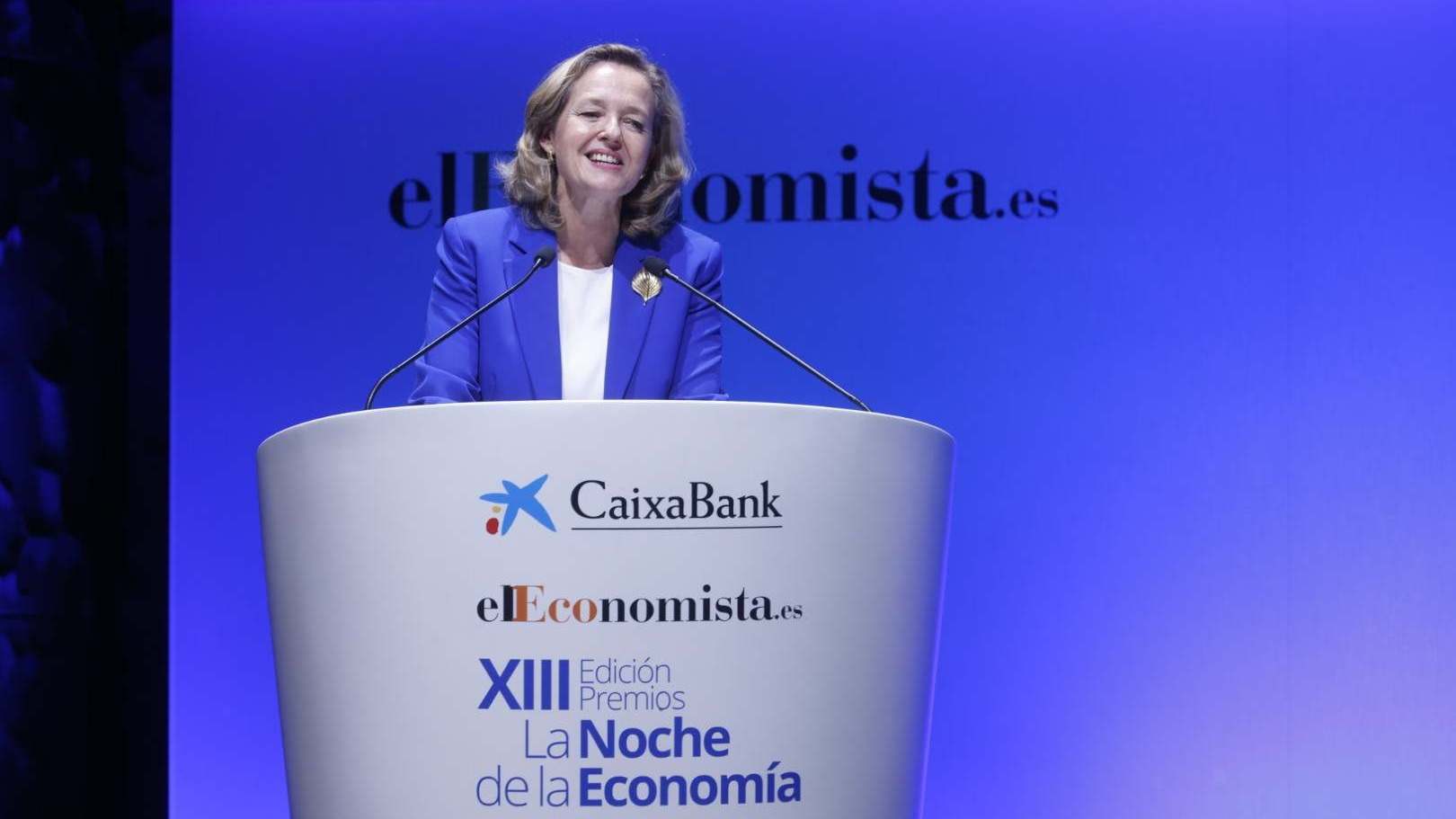 La vicepresidenta primera y ministra de Economía, Comercio y Empresa, Nadia Calviño. ee