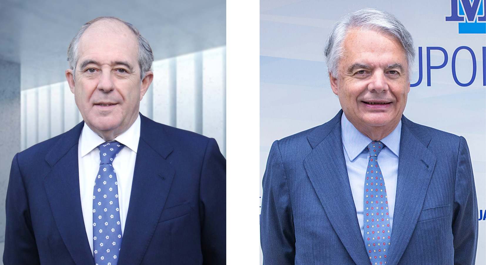 Dos hombres en traje posando