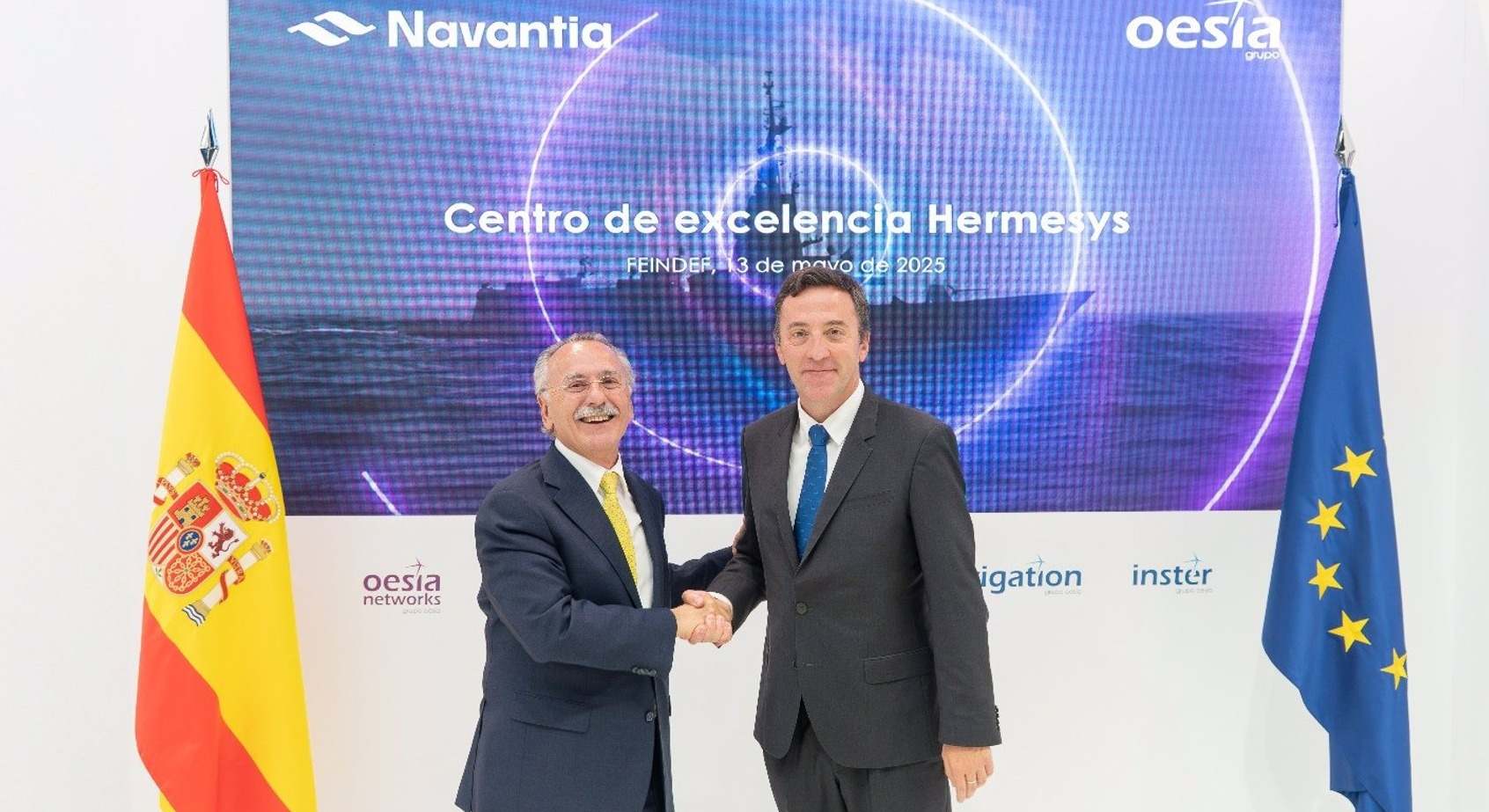 Luis Furnells, presidente ejecutivo del grupo Oesía, y Ricardo Domínguez, presidente de Navantia.