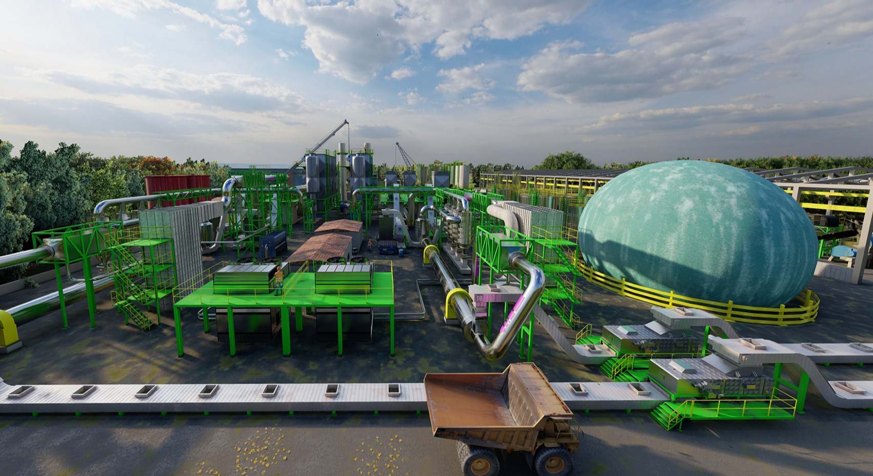 Recreación de la planta.