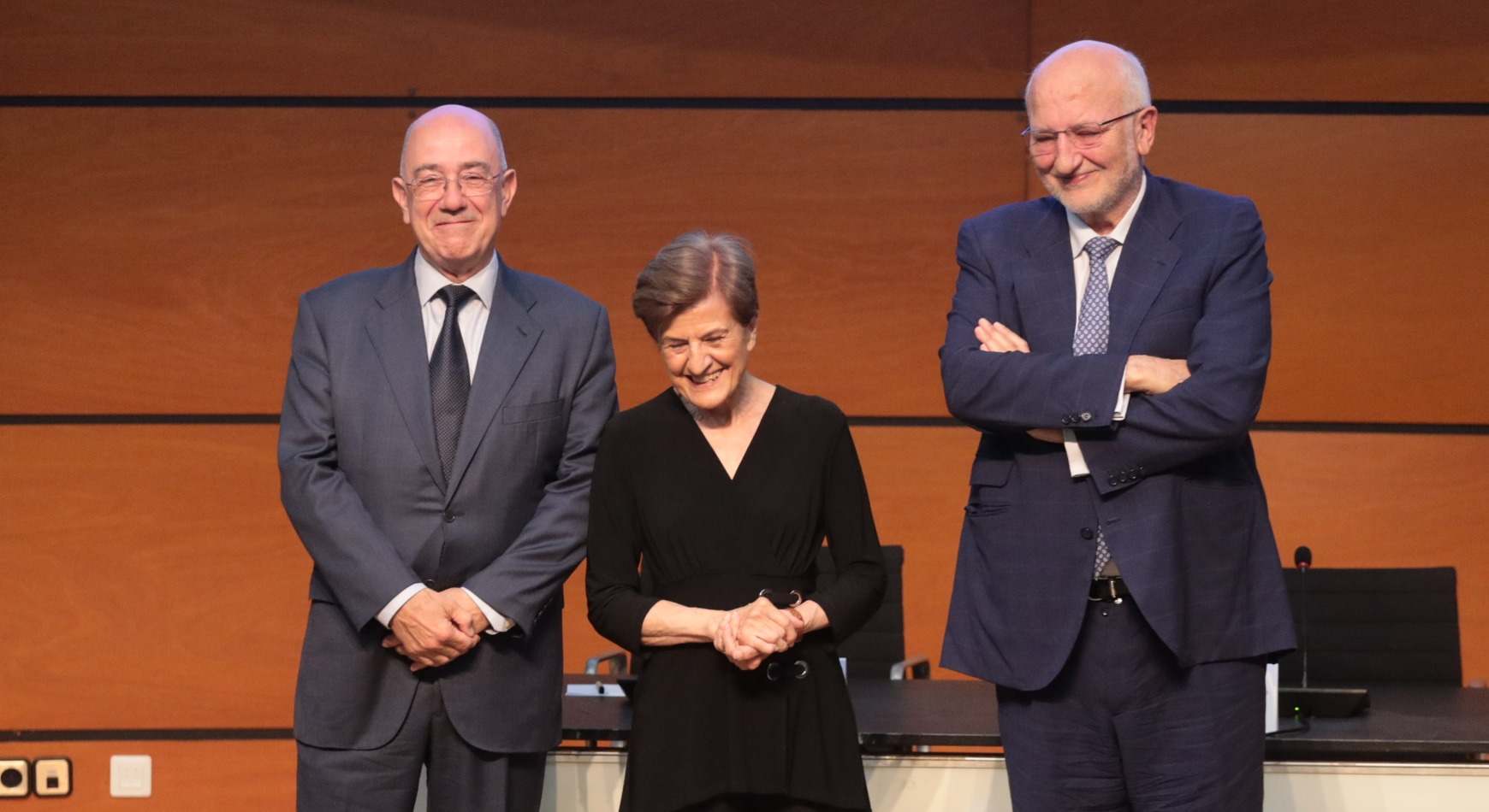 Pedro Coca, Adela Cortina y Juan Roig.