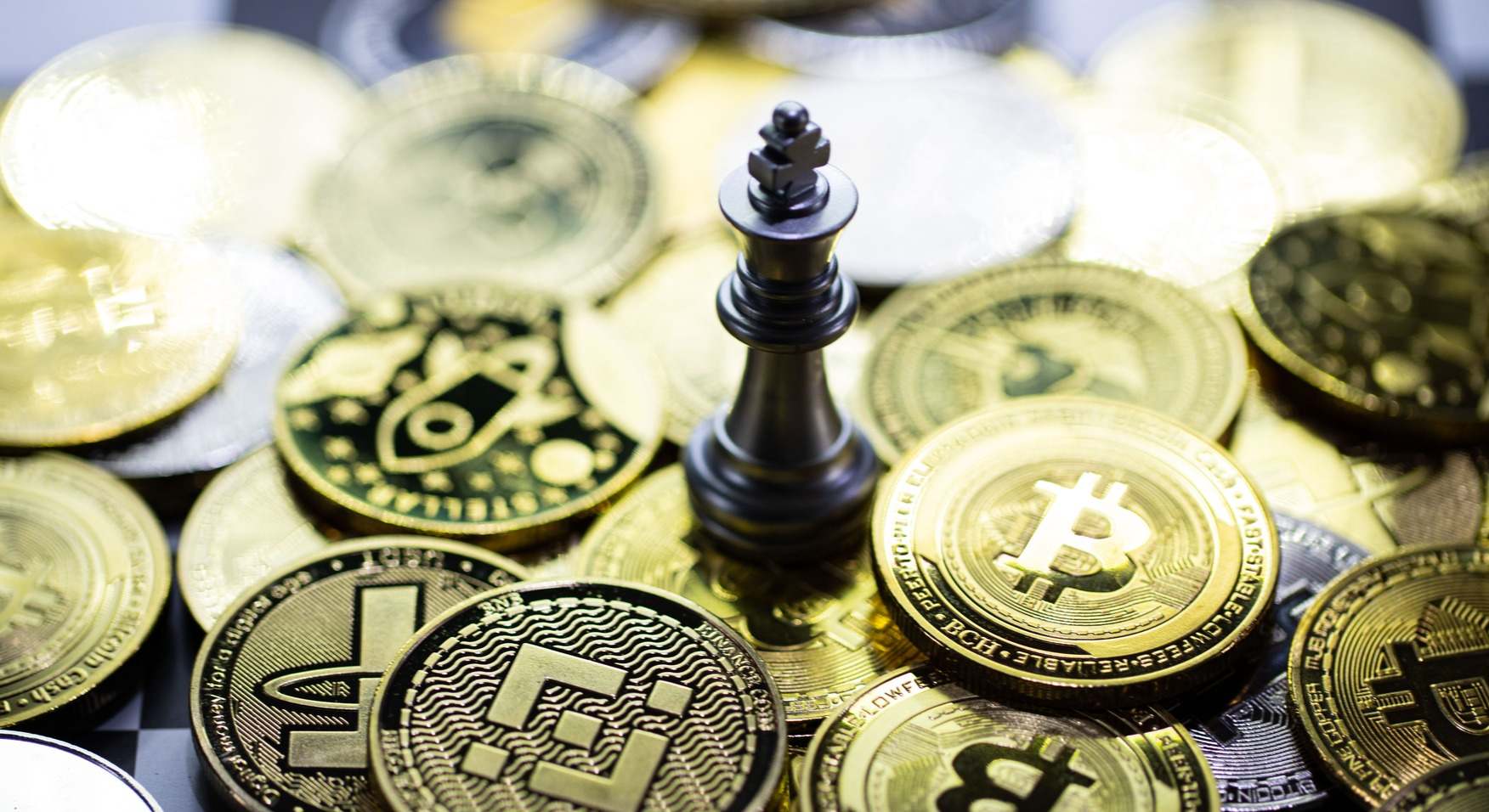 Ficha de rey sobre Bitcoins