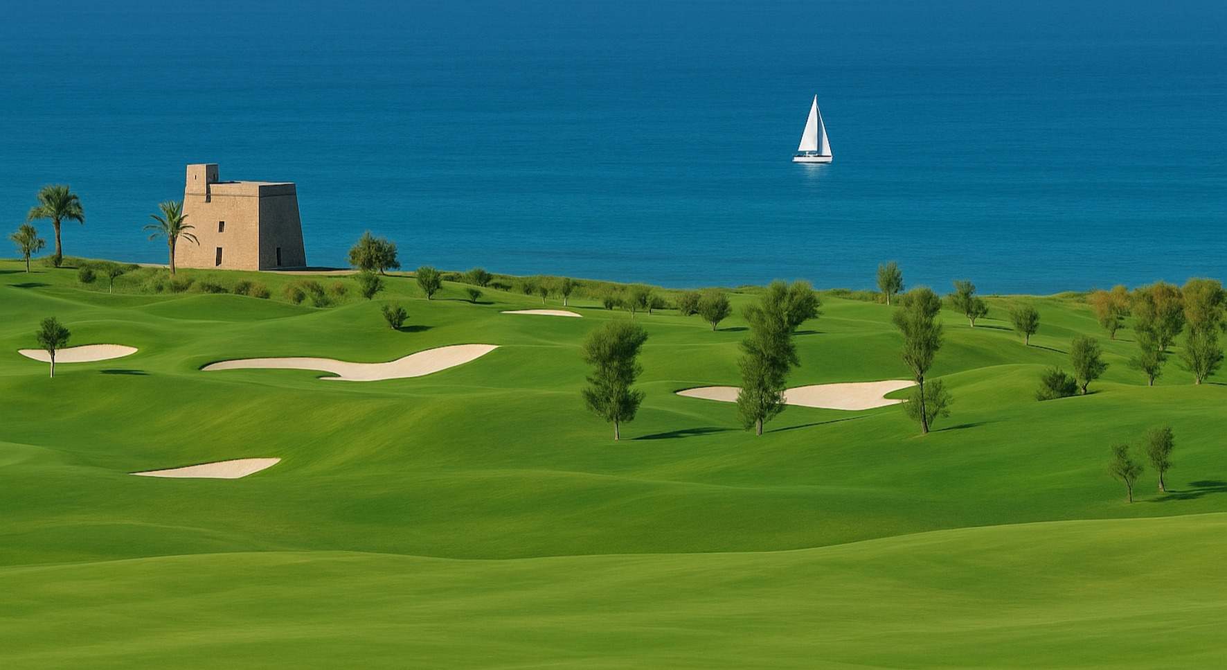 Recreación del campo de golf.