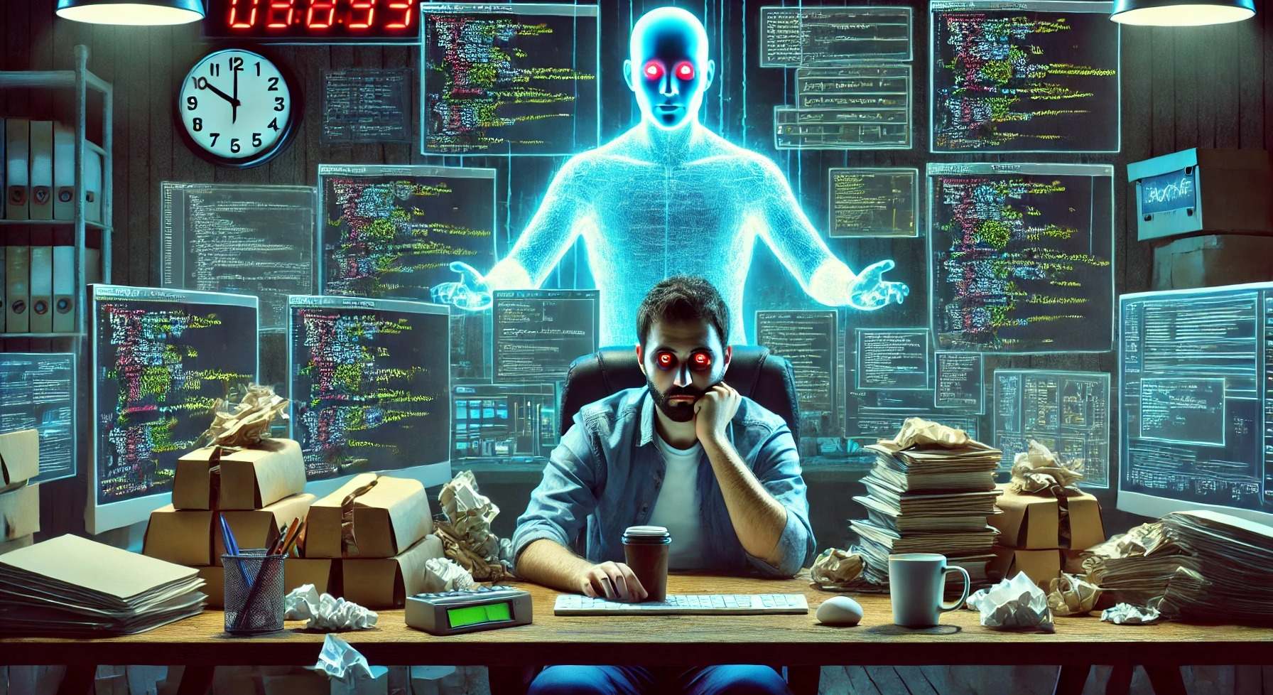 trabajador ia cansado