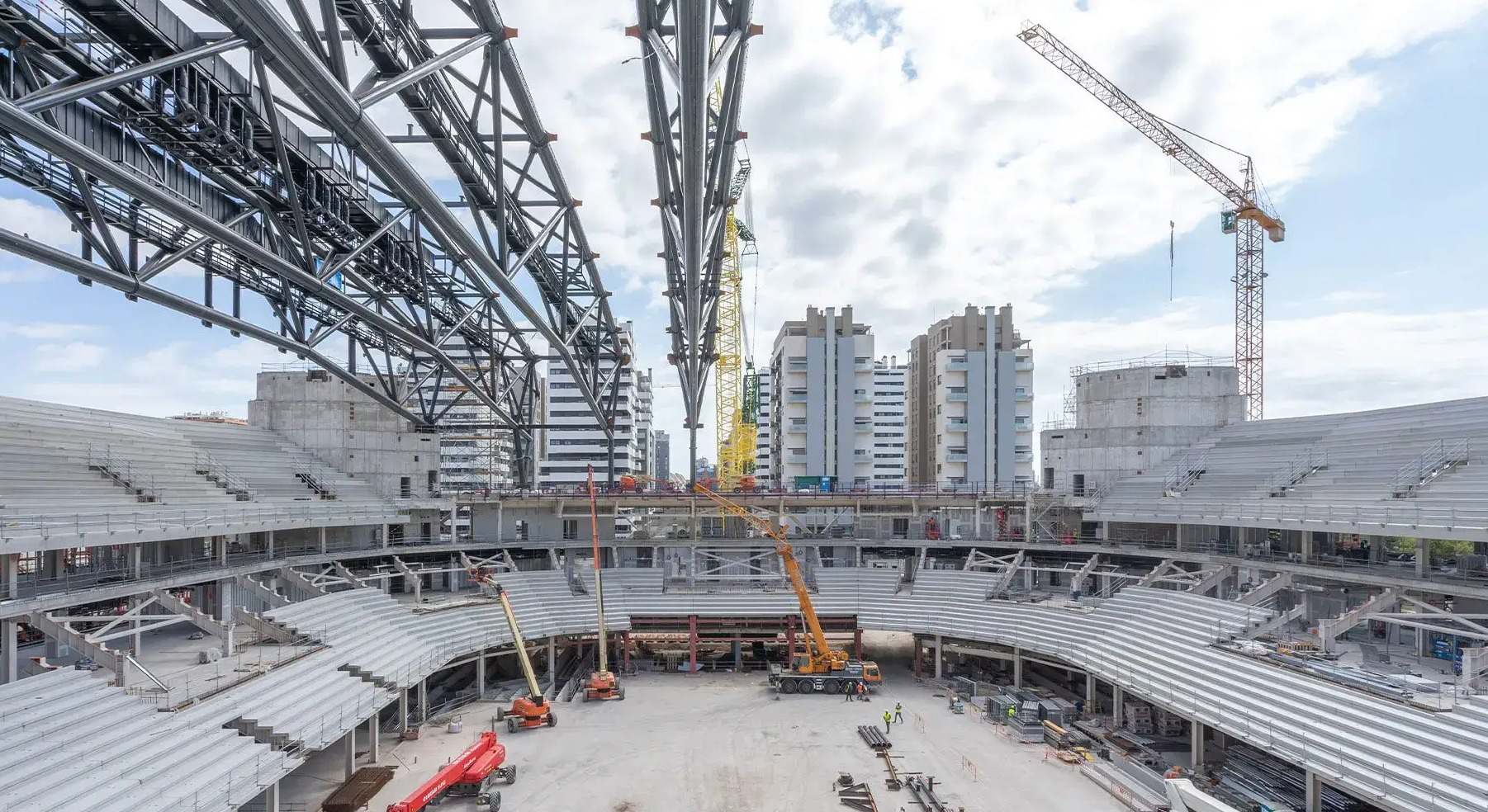 Imagen de las obras del pabellón Roig Arena.