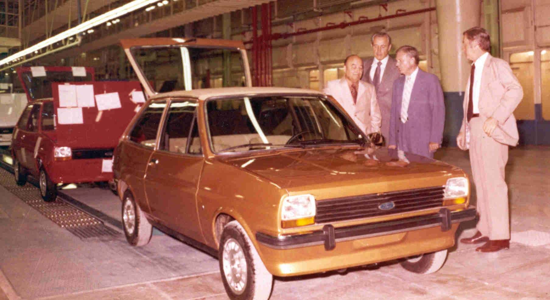 El primer Ford Fiesta que salió de la línea de montaje de Almussafes.