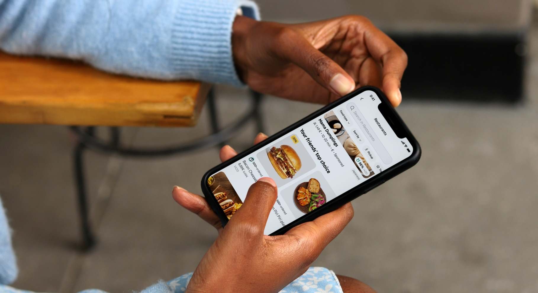 El nuevo aspecto de la app de Glovo. EE