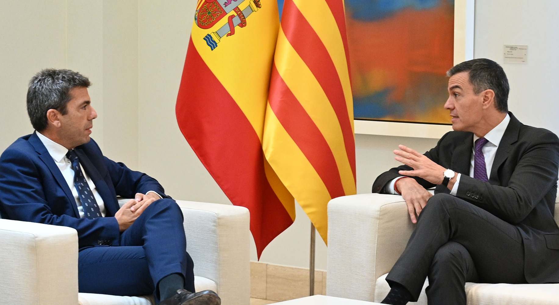 Carlos Mazón y Pedro Sánchez en La Moncloa.