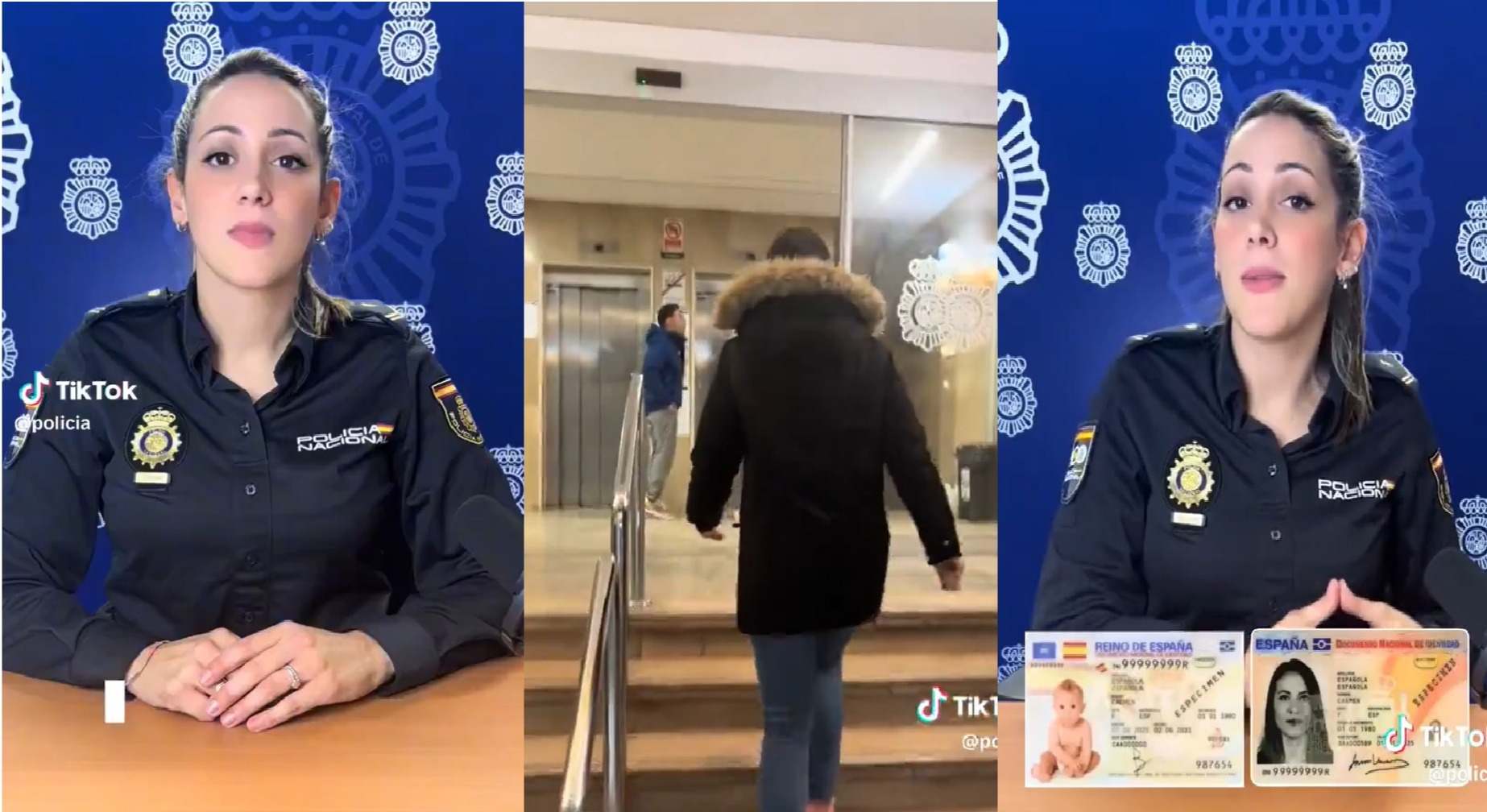 Una agente de Policía explica cómo deben viajar los menores al extranjero. / Foto: Policía Nacional