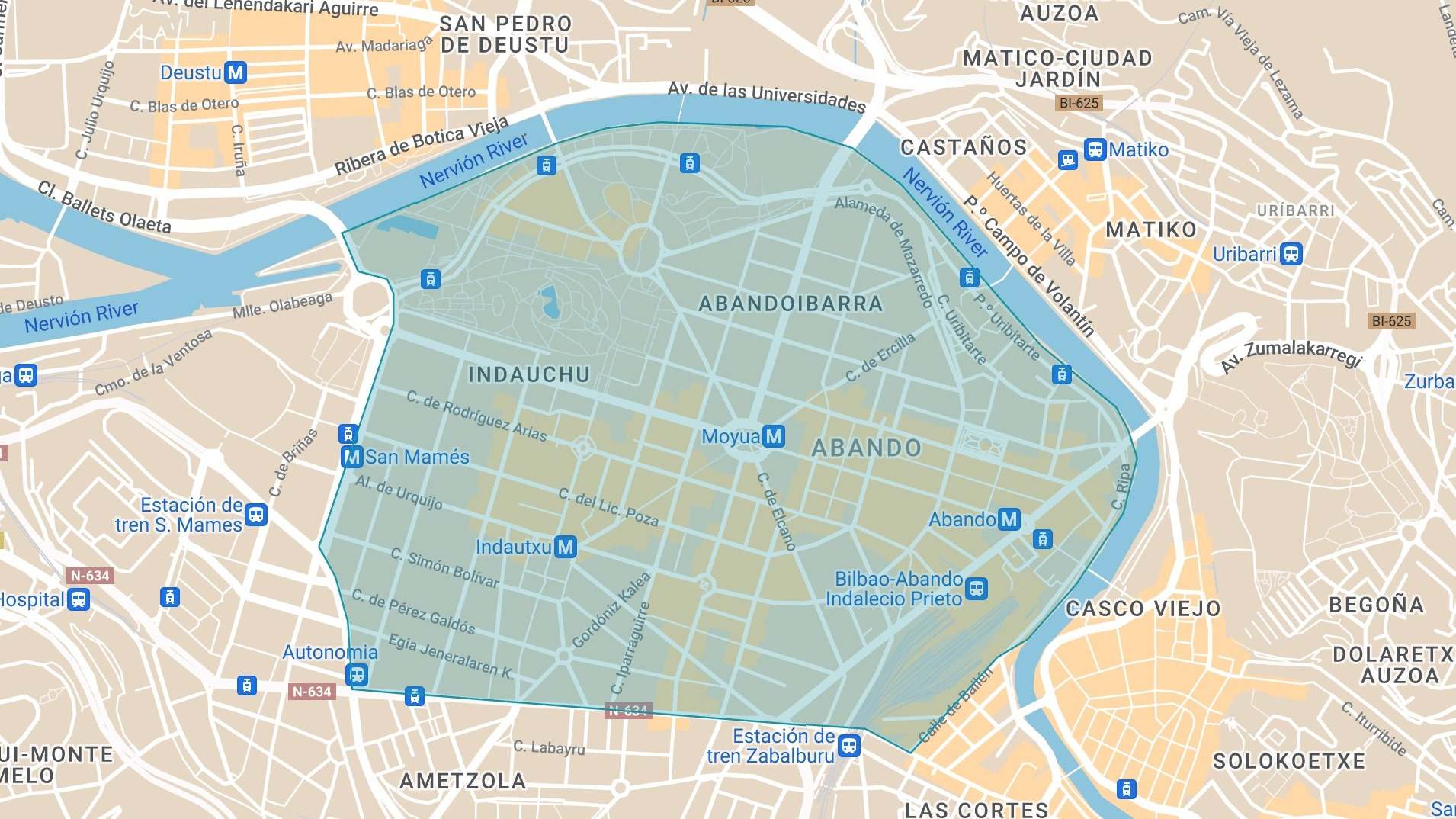 plano de zona de bajas emisiones ZBE Bilbao