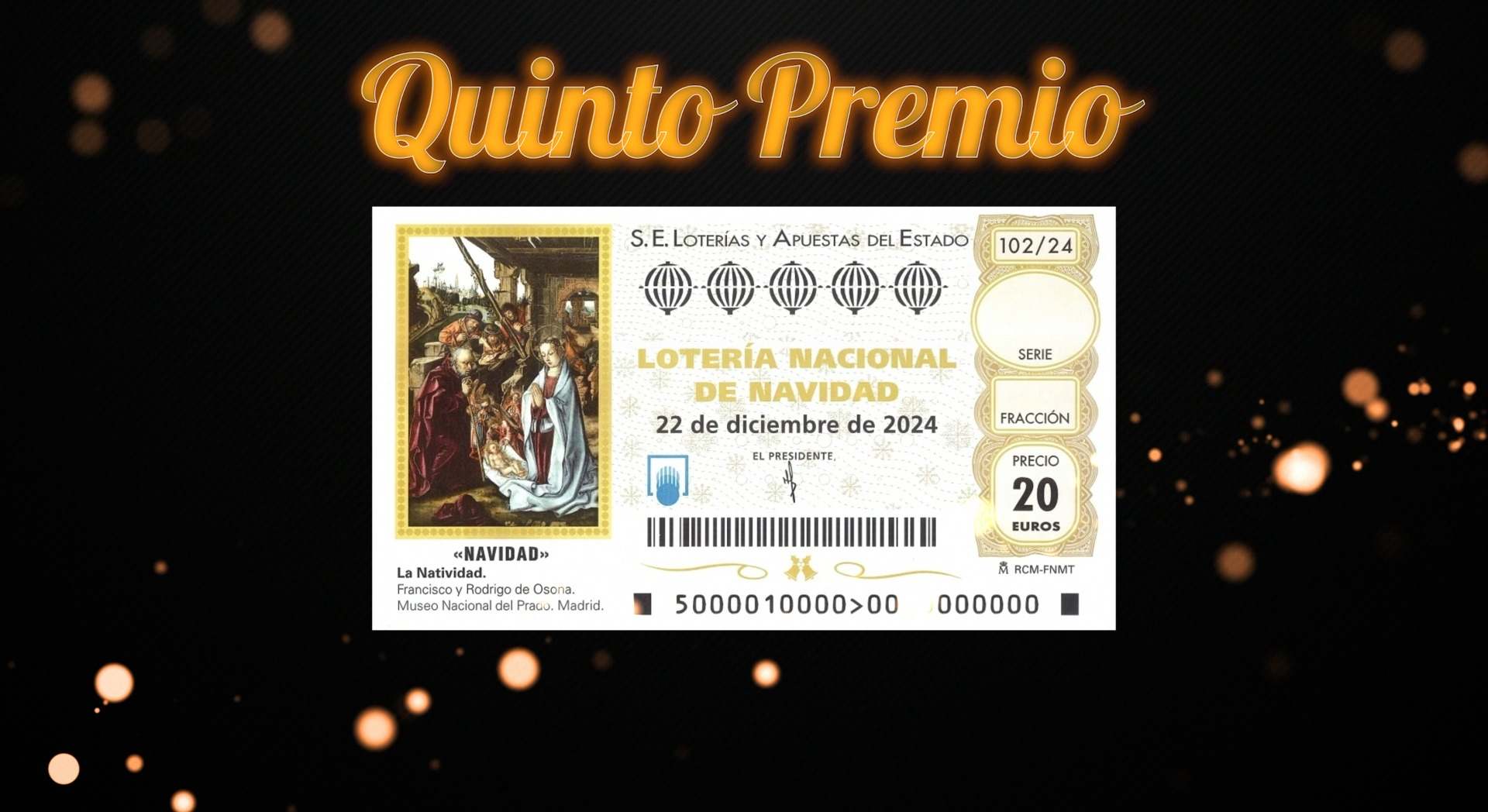 Quinto premio del sorteo de la Lotería de Navidad 2024