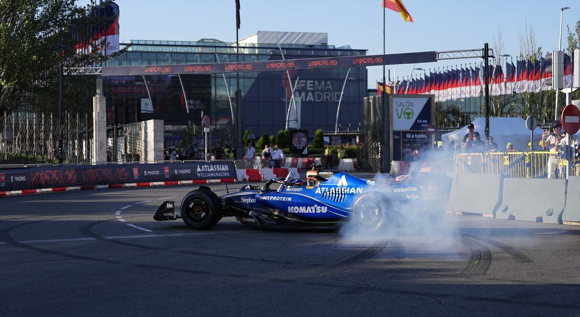 Carlos Sainz durante la exhibición de este fin de semana en Madrid