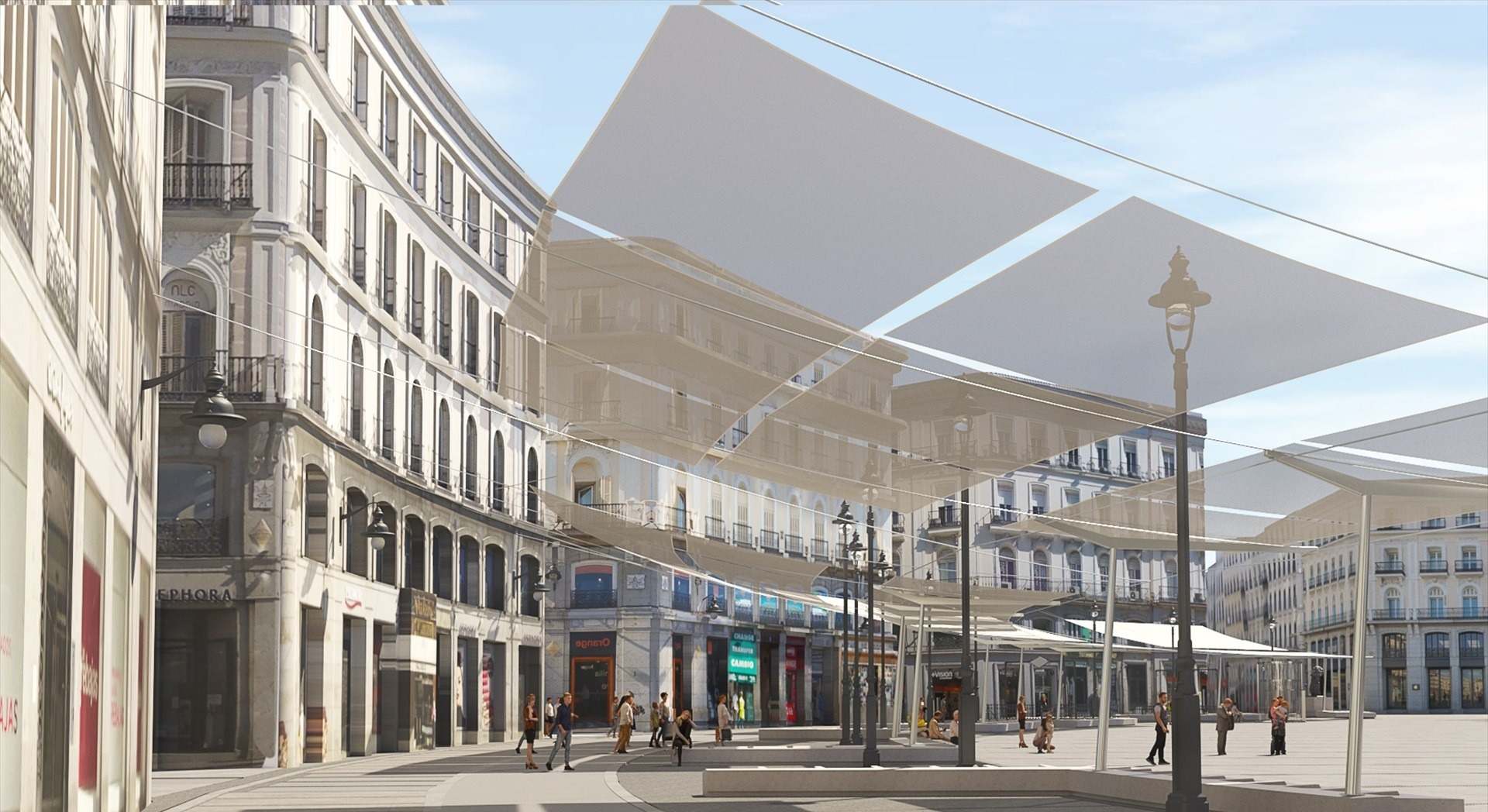 Proyecto de toldos en la Puerta del Sol