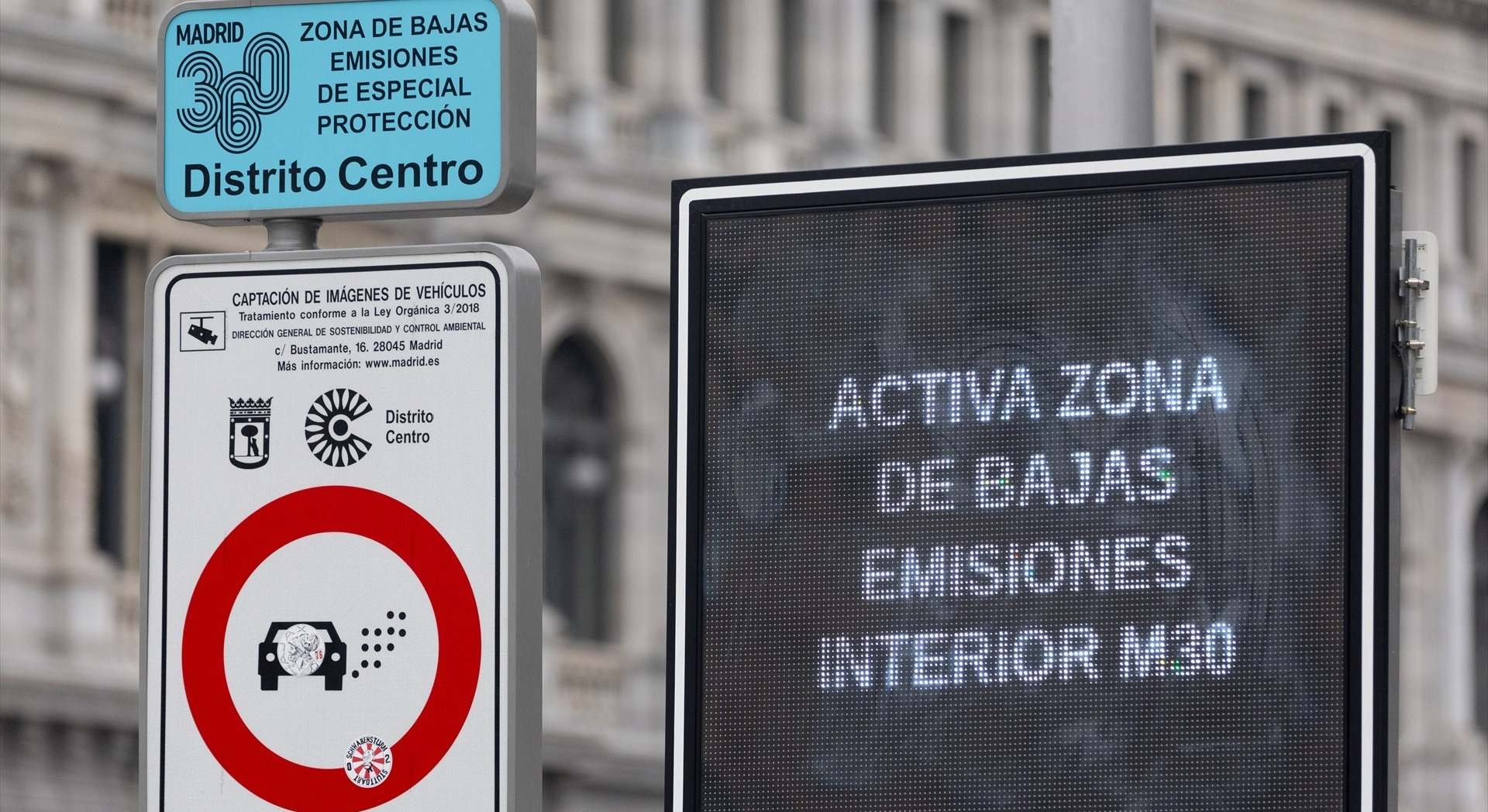 Zona de Bajas Emisiones de Madrid, coches sin etiqueta, multas