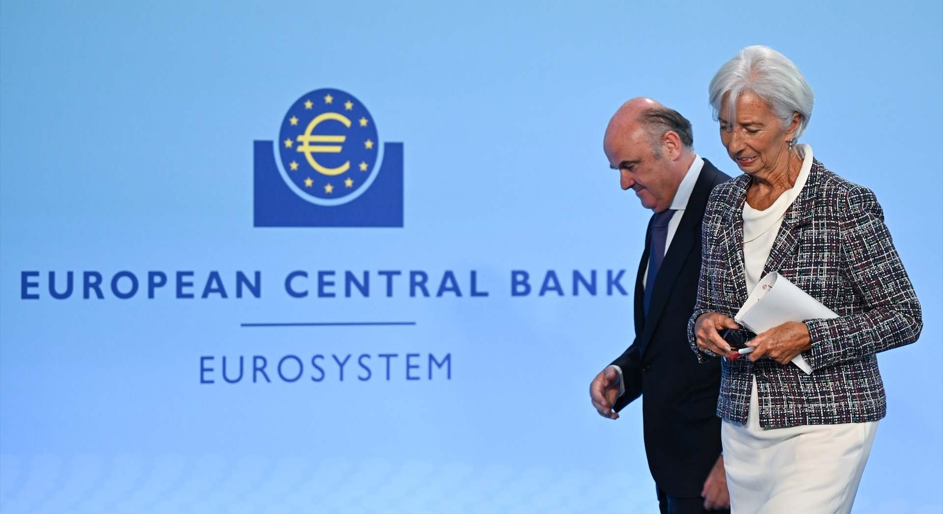 La presidenta y el vicepresidente del Banco Central Europeo, Christine Lagarde y Luis de Guindos