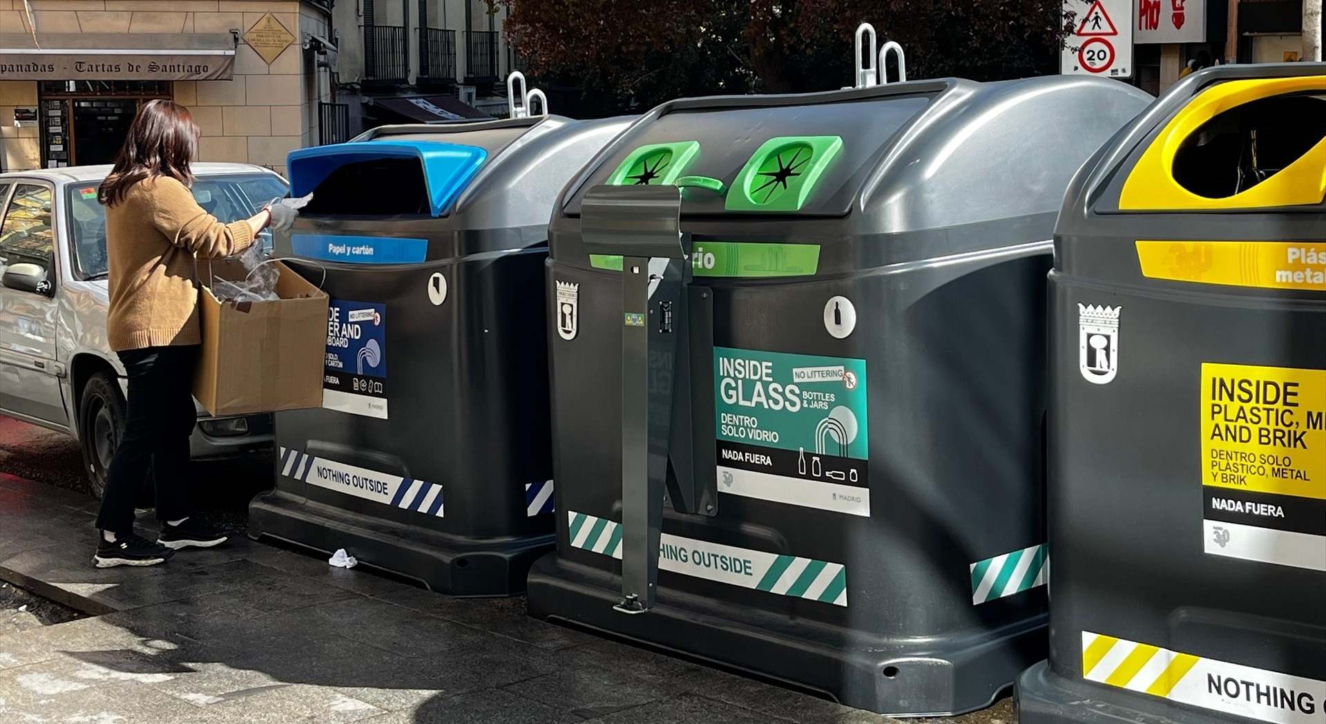 Contenedores de basura en Madrid