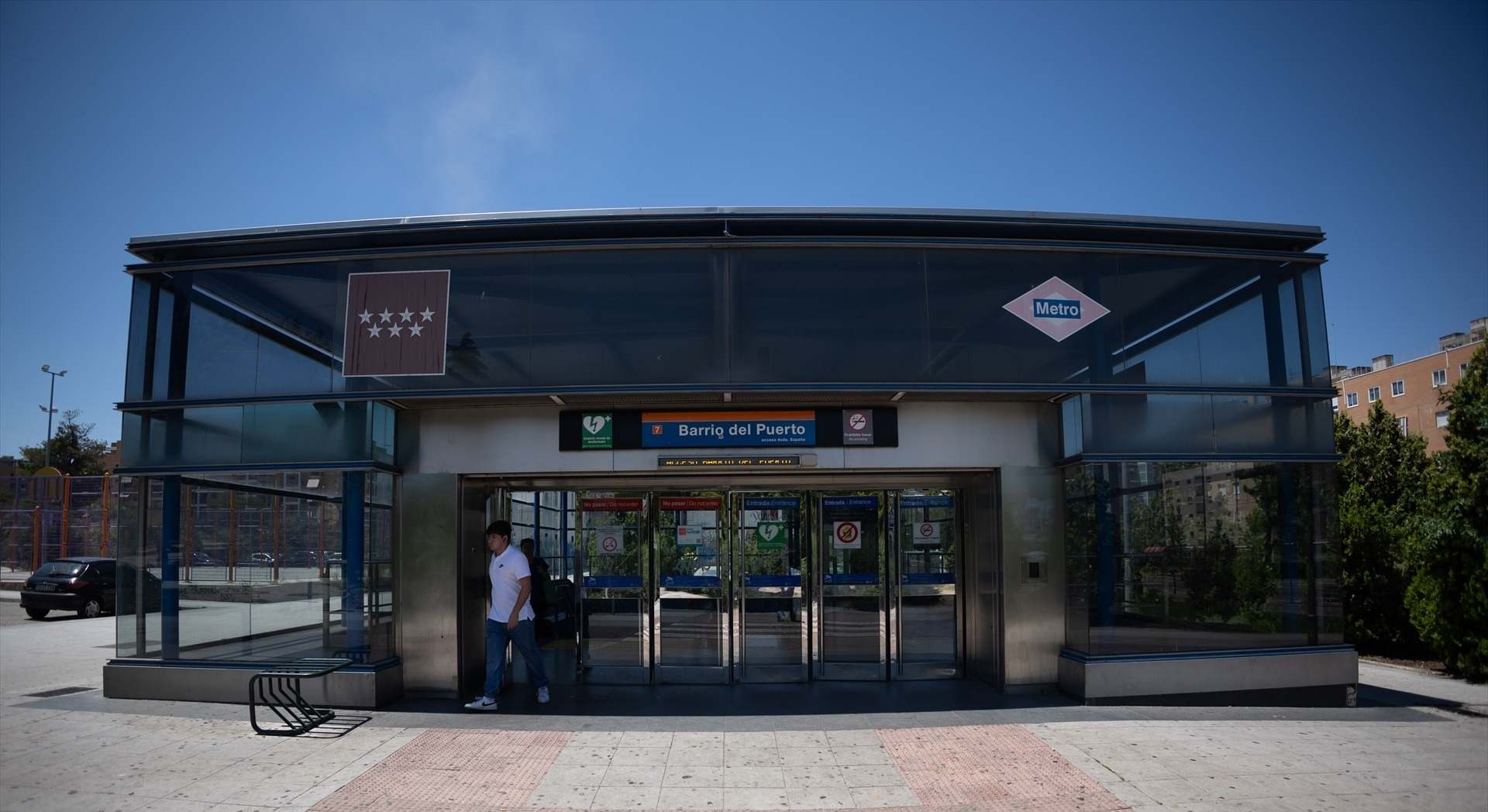 Estación de Barrio del Puerto en Coslada Línea 7B Metro de Madrid