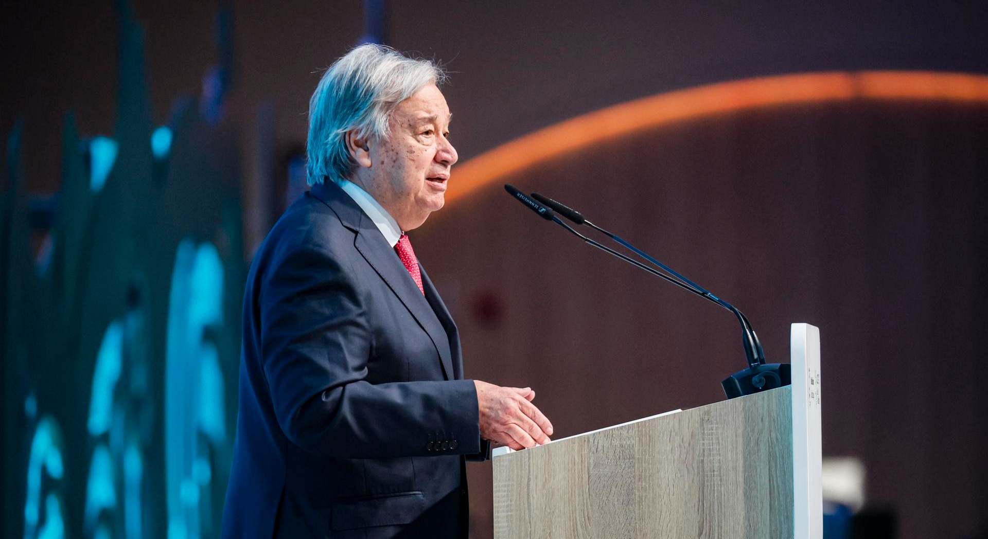 António Guterres durante su intervención en la apertura de la COP29 de Bakú (Azerbaiyán)