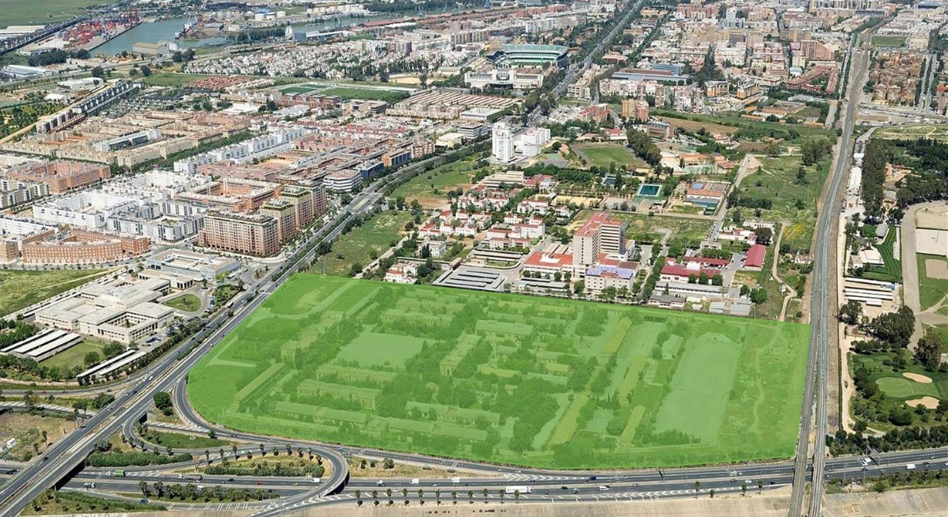 Vista aérea de la zona que se va a urbanizar.
