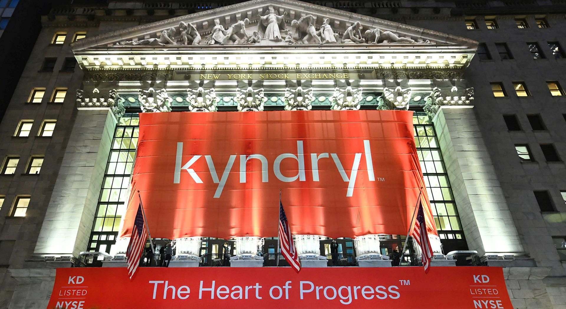 Foto de archivo del debut de Kyndryl en bolsa en EEUU.