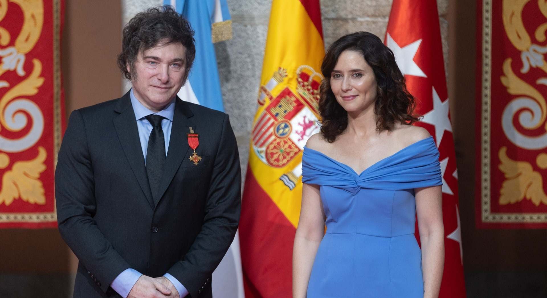 Isabel Díaz Ayuso y Javier Milei, en la Real Casa de Correos de Madrid en junio de 2024
