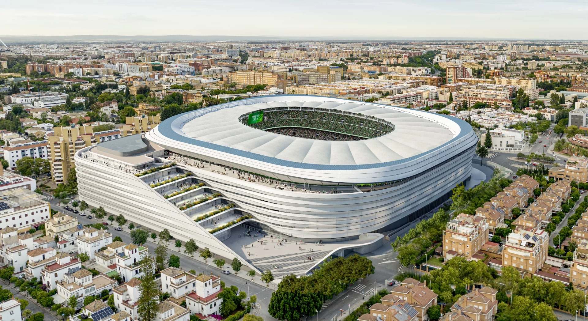 Aspecto del nuevo Benito Villamarín cuando concluyan las obras.