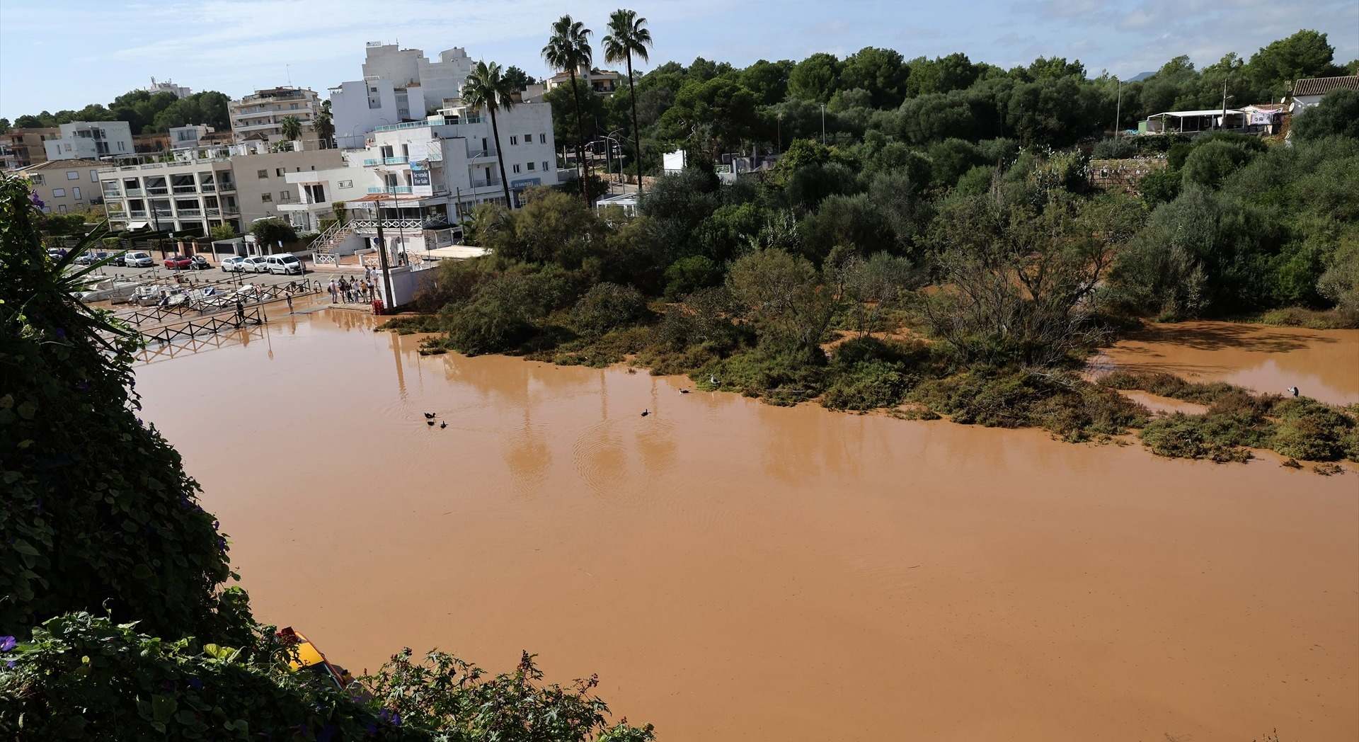 Inundaciones en Porto Cristo como consecuencias de las lluvias, a 28 de octubre de 2024