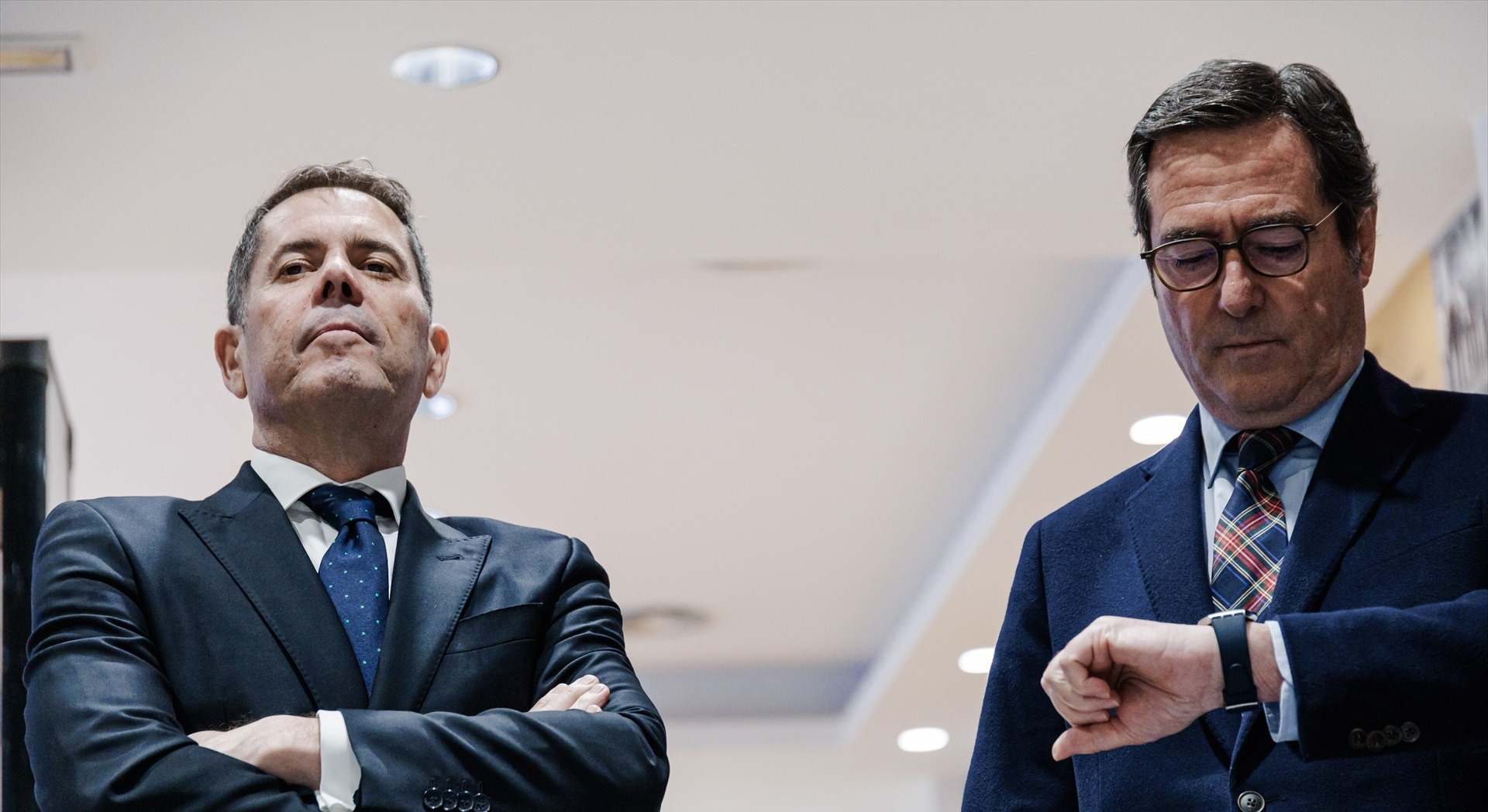 El presidente de Cepyme, Gerardo Cuerva, y el de CEOE, Antonio Garamendi.