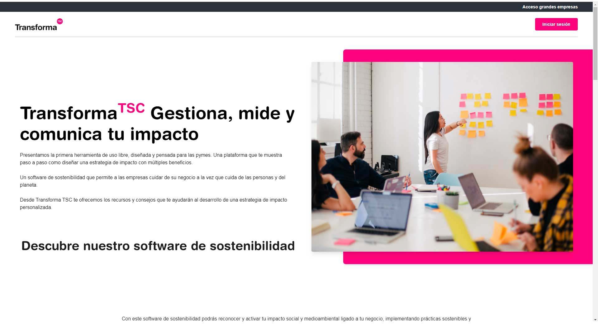 Imagen de la web de la empresa de Begoña Gómez