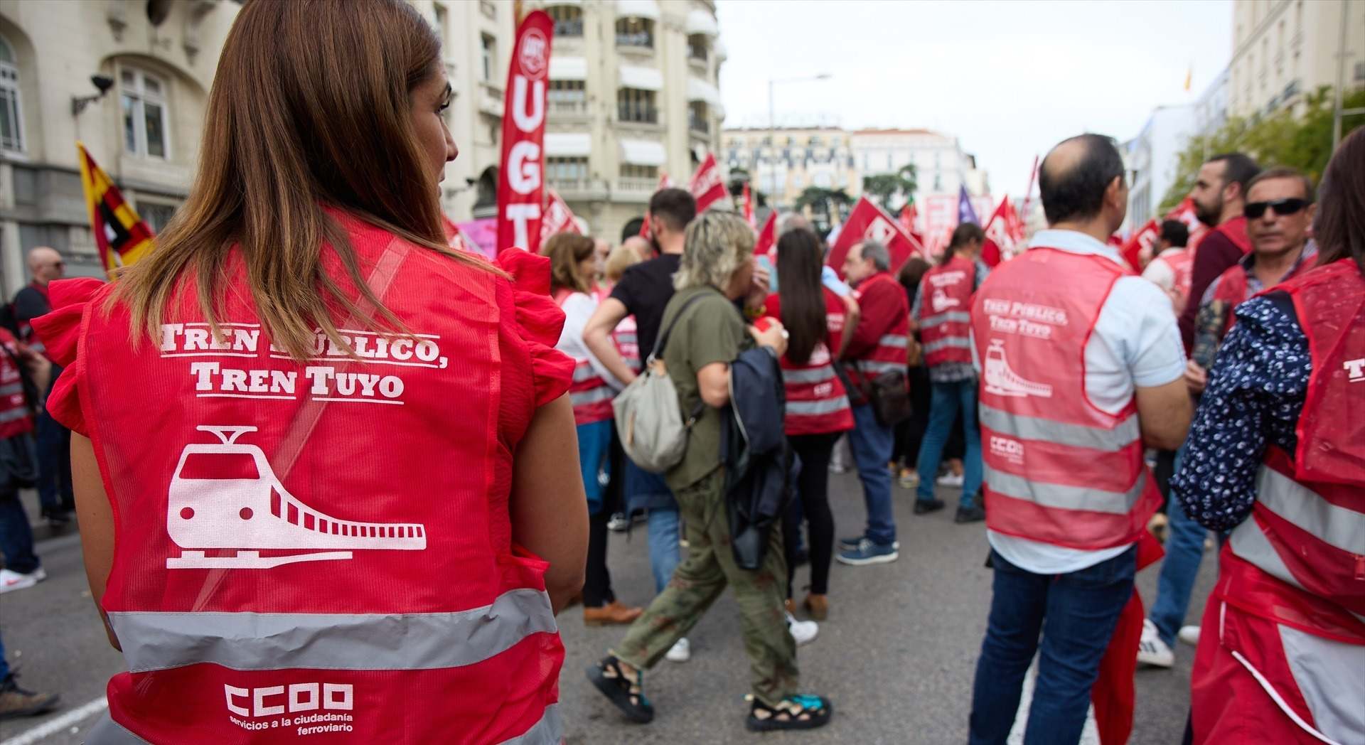 Movilizaciones sindicales ante el Congreso, en 2022. / Jesús Hellín - Europa Press